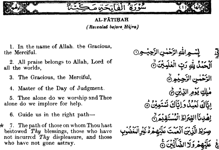 surah fatiha with english