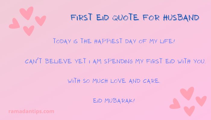 First Eid Message for Husband